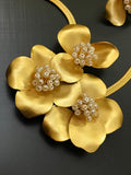 HAND MADE GOLD PLATED FUSION NECKLACE SET FOR WOMEN