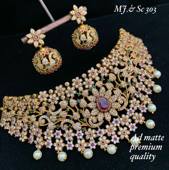 SWASTIKA GHERU  POLISH BEAUTIFUL NECKLACE SET WITH STONES AND RUBIES.