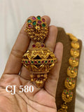 MATTE FINISH TRADITIONAL LAKSHMI TEMPLE NECKLACE SET FOR WOMEN