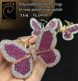 PINK DESIGNER FLYING BUTTERFLY RING FOR WOMEN