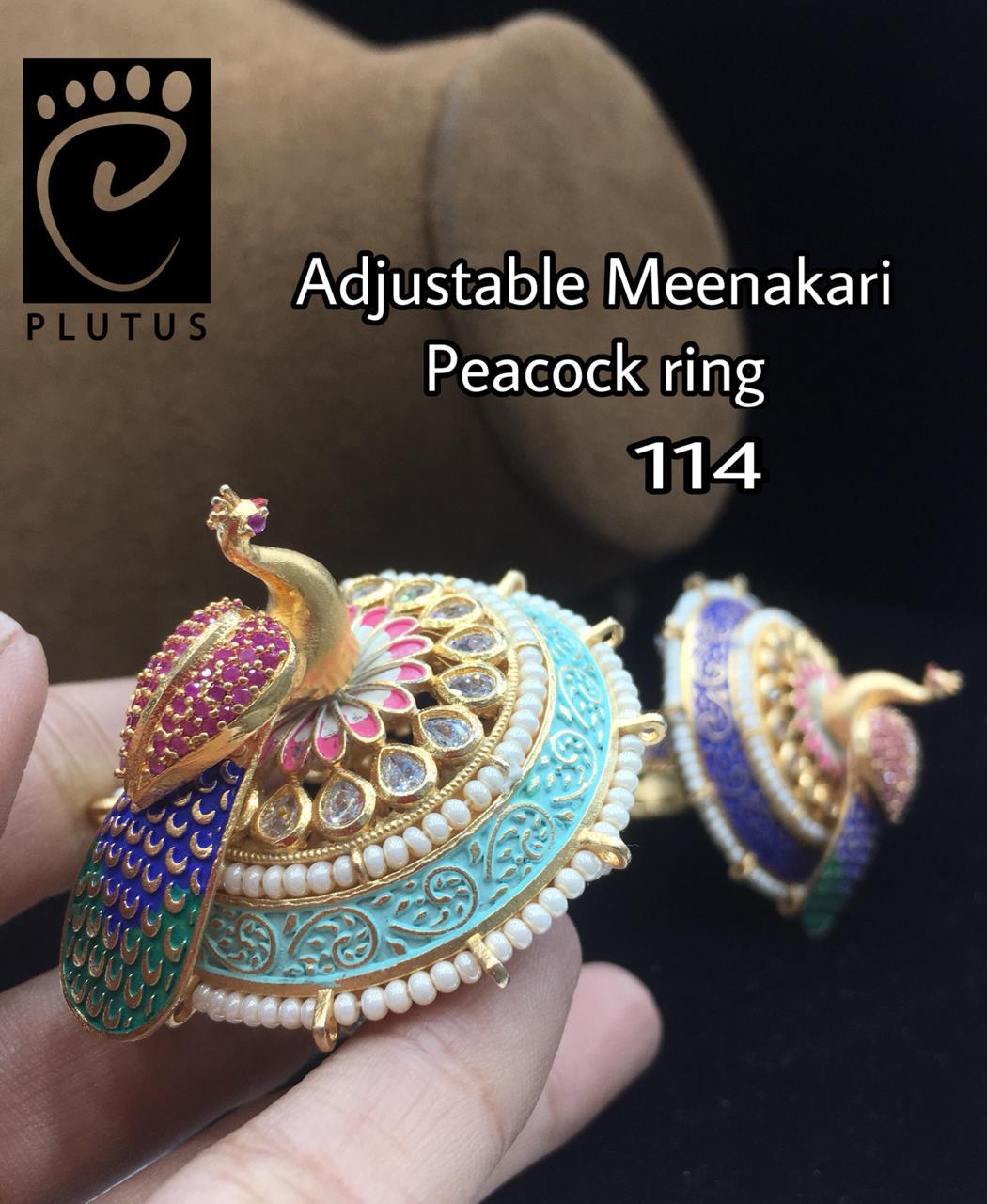 Ethnic Traditional Green Peacock Ring for Women