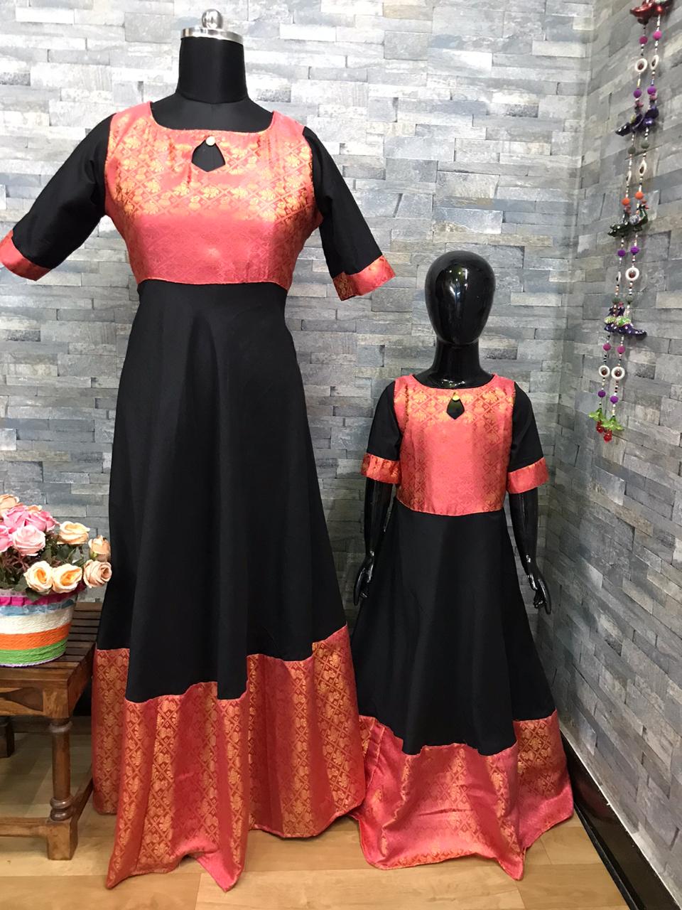 Cute Mother-Daughter Indian Wedding Matching Dresses
