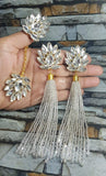 TRENDY BEAD EARRINGS ,MAANG TIKKA AND RING COMBO FOR WOMEN