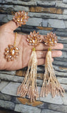 TRENDY BEAD EARRINGS ,MAANG TIKKA AND RING COMBO FOR WOMEN
