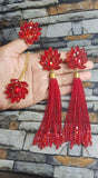 TRENDY BEAD EARRINGS ,MAANG TIKKA AND RING COMBO FOR WOMEN