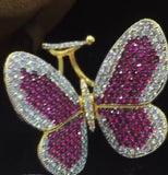PINK DESIGNER FLYING BUTTERFLY RING FOR WOMEN