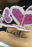 PINK DESIGNER FLYING BUTTERFLY RING FOR WOMEN