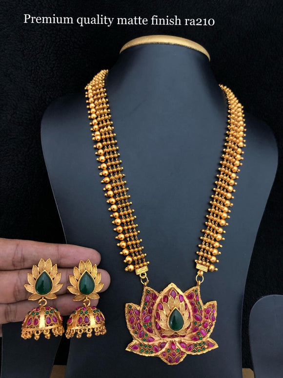 LOTUS MATT FINISH NECKLACE SET FOR WOMEN