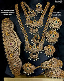 Mayuri  Matte Finish Complete Bridal Antique Gold Plated Bridal Jewellery Set for Women