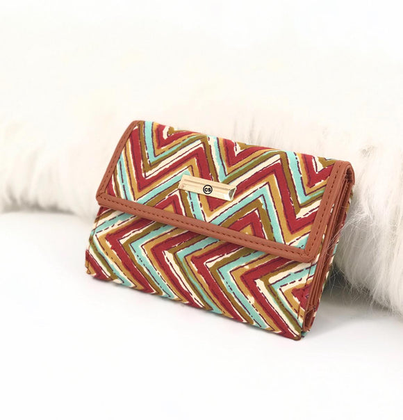 ZIG ZAG PATTERN IKAT Fold Wallet FOR WOMEN – - Main Image