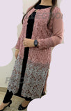 STYLISH WOOLLEN BLACK SLEEVE LESS KURTI WITH PINK JACKET