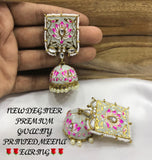 NEW DESIGNER MEENAKARI EARRINGS WITH JUMKA FOR WOMEN