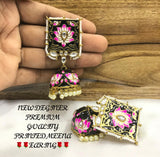NEW DESIGNER MEENAKARI EARRINGS WITH JUMKA FOR WOMEN