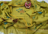 HAND PAINTED CHANDERI SALWAR SUIT MATERIAL FOR WOMEN