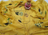 HAND PAINTED CHANDERI SALWAR SUIT MATERIAL FOR WOMEN