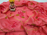 HAND PAINTED CHANDERI SALWAR SUIT MATERIAL FOR WOMEN