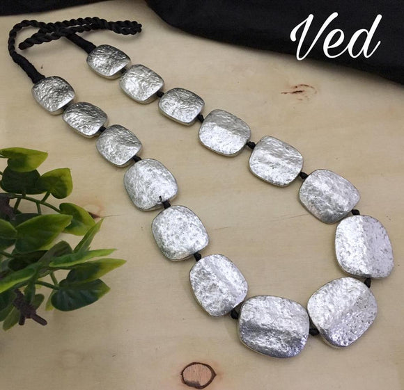 OXIDISED SILVER BEAD NECKLACE FOR WOMEN