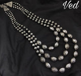 OXIDISED SILVER BEAD NECKLACE FOR WOMEN