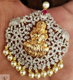 DIAMOND STUDDED GOLD PLATED LAKSHMI PENDANT FOR WOMEN