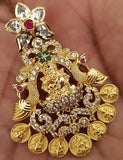 LAKSHMI  STONE  STUDDED GOLD PLATED PENDANT FOR WOMEN