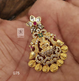 LAKSHMI  STONE  STUDDED GOLD PLATED PENDANT FOR WOMEN