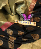 Pink & Black Tissue weaving kora Saree for women