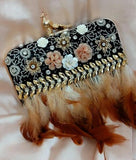 NEW DESIGNER FEATHER CLUTCH BAG  FOR WOMEN