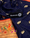 NEW DEEP BLUE KANJIVARAM PAITHANI SOFT SILK SAREE FOR WOMEN