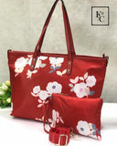 NEW FLORAL HANDBAG WITH POUCH COMBO FOR WOMEN