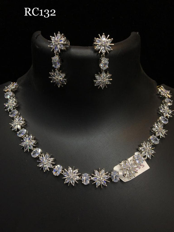 SPARKLING AMERICAN DIAMOND NECKLACE SET FOR WOMEN