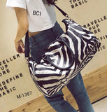 ZEBRA PATTERN DUFFLE BAG FOR WOMEN