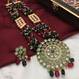 HEERA  KUNDAN BEADS LONG NECKLACE SET FOR WOMEN