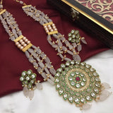 HEERA  KUNDAN BEADS LONG NECKLACE SET FOR WOMEN