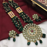 HEERA  KUNDAN BEADS LONG NECKLACE SET FOR WOMEN