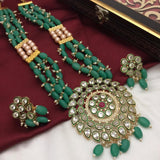 HEERA  KUNDAN BEADS LONG NECKLACE SET FOR WOMEN