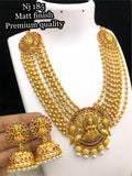 ELEGANT LAYERED  LAKSHMI  NECKLACE SET WITH MATCHING JUMKAS FOR WOMEN