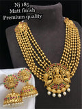 ELEGANT LAYERED  LAKSHMI  NECKLACE SET WITH MATCHING JUMKAS FOR WOMEN