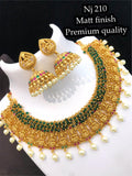 ELEGANT LAKSHMI  NECKLACE SET WITH MATCHING JUMKAS FOR WOMEN
