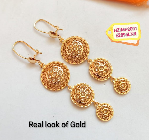 XUHUANG African 24K Gold Plated Luxury Earring For Wedding Party Jewelry  Gift Dubai Arabic Indian Copper Earrings Tassel Pendant