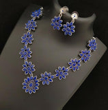OXIDISED SILVER  FLOWER  NECKLACE SET FOR WOMEN
