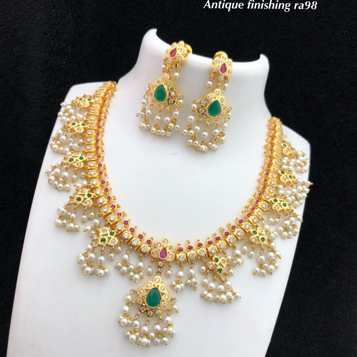 TRADITIONAL INDIAN PEARL NECKLACE SET FOR WOMEN – www.soosi.co.in