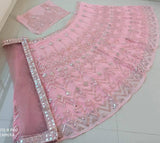 PINK  GEORGETTE  LEHENGA FOR WOMEN