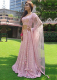PINK  GEORGETTE  LEHENGA FOR WOMEN