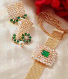 PREMIUM QUALITY POLKI PENDANT WITH EARRINGS & BRACELET FOR WOMEN