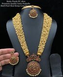 PREMIUM QUALITY GUTTA PUSALU SHELL KEMP PEARL LONG HAARAM/NECKLACE SET FOR WOMEN