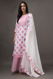 Pink Stiched kurti skirt with Chiffon Dupatta