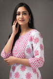 Pink Stiched kurti skirt with Chiffon Dupatta