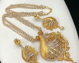 PEACOCK PENDANT PEARL NECKLACE SET FOR WOMEN