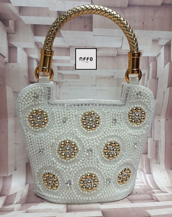 Women fancy peach moti sling bag for women girls latest trendy purse