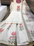 NP Premium cotton kurti with embroidery & block print sharara & duppatta .